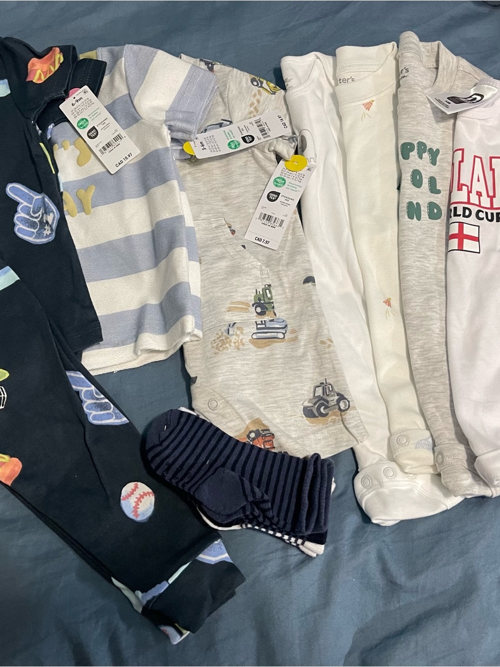 Carter's Neutral & Blue Baby Bundle  (9pcs)